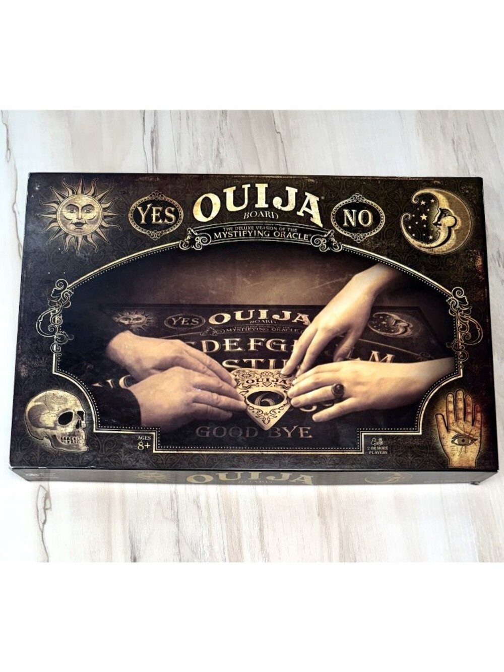 Hasbro Gaming OUIJA BOARD Deluxe Version w/ Wood Planchette Haunted Halloween